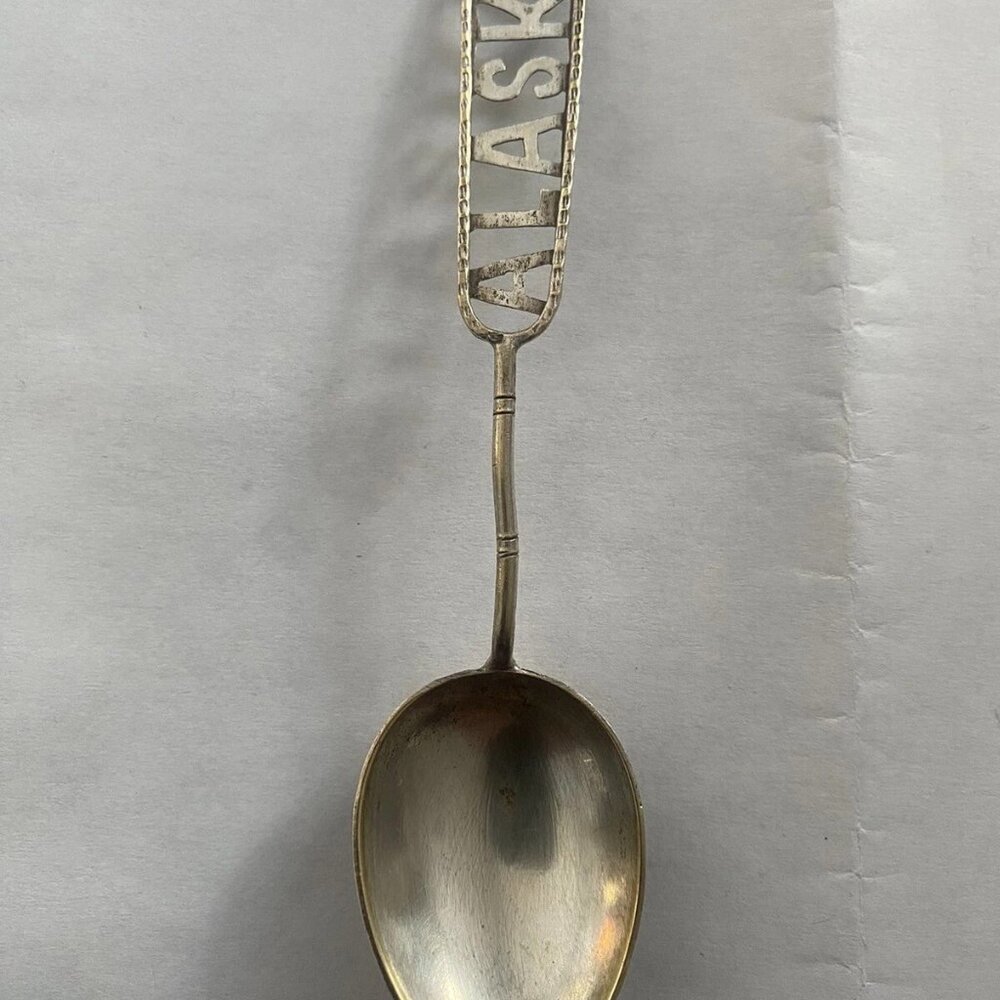 Sterling Silver Souvenir Spoon-Alaska-Spelled In Open Work On Handle  5 inches*